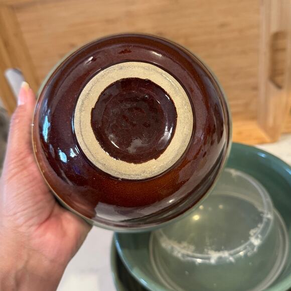 Vintage Red Wing nesting Mixing Bowls Oomph Design, provincial bakeware x3 - Picture 10 of 16